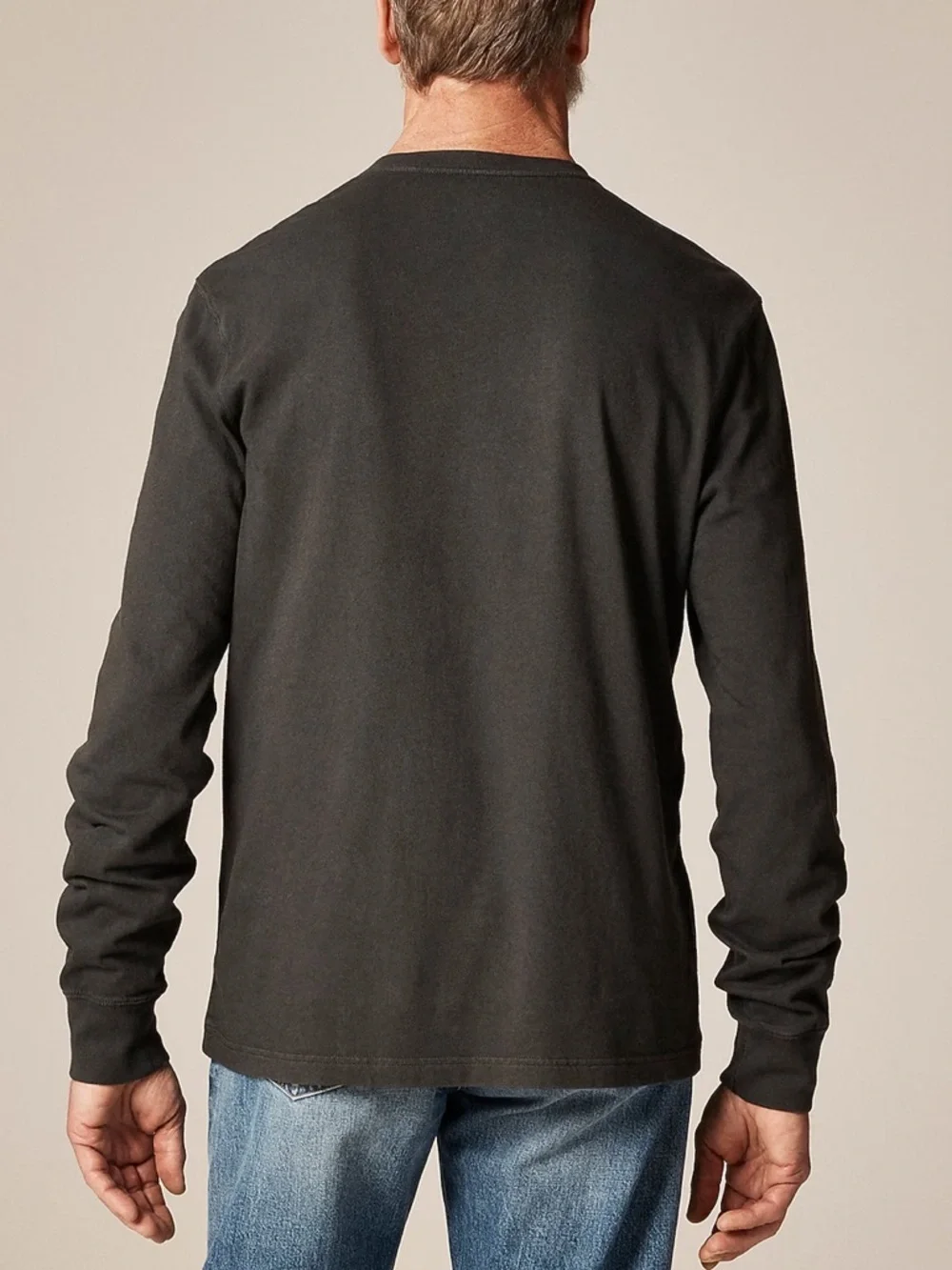 J crew black Slim vintage-wash cotton henley